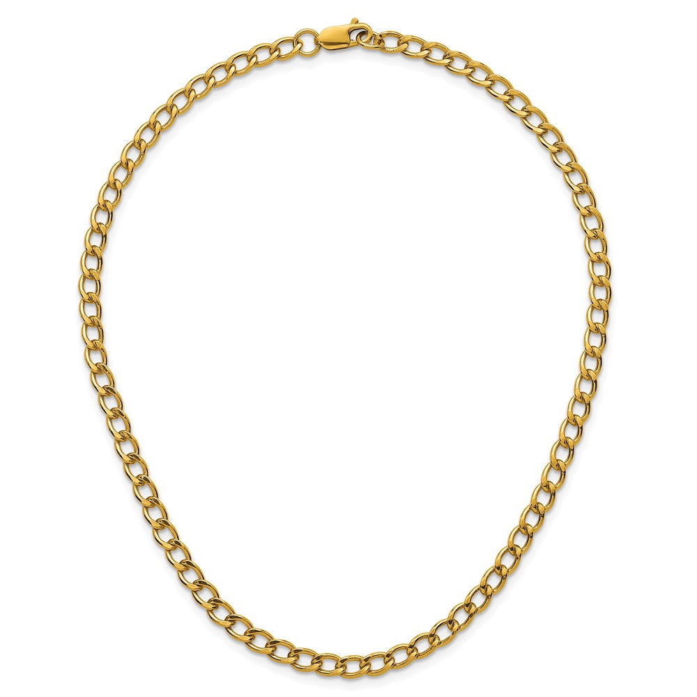 Alternate view of the 1/20 14K Gold Filled 5.25mm Solid Open Curb Chain Necklace by The Black Bow Jewelry Co.