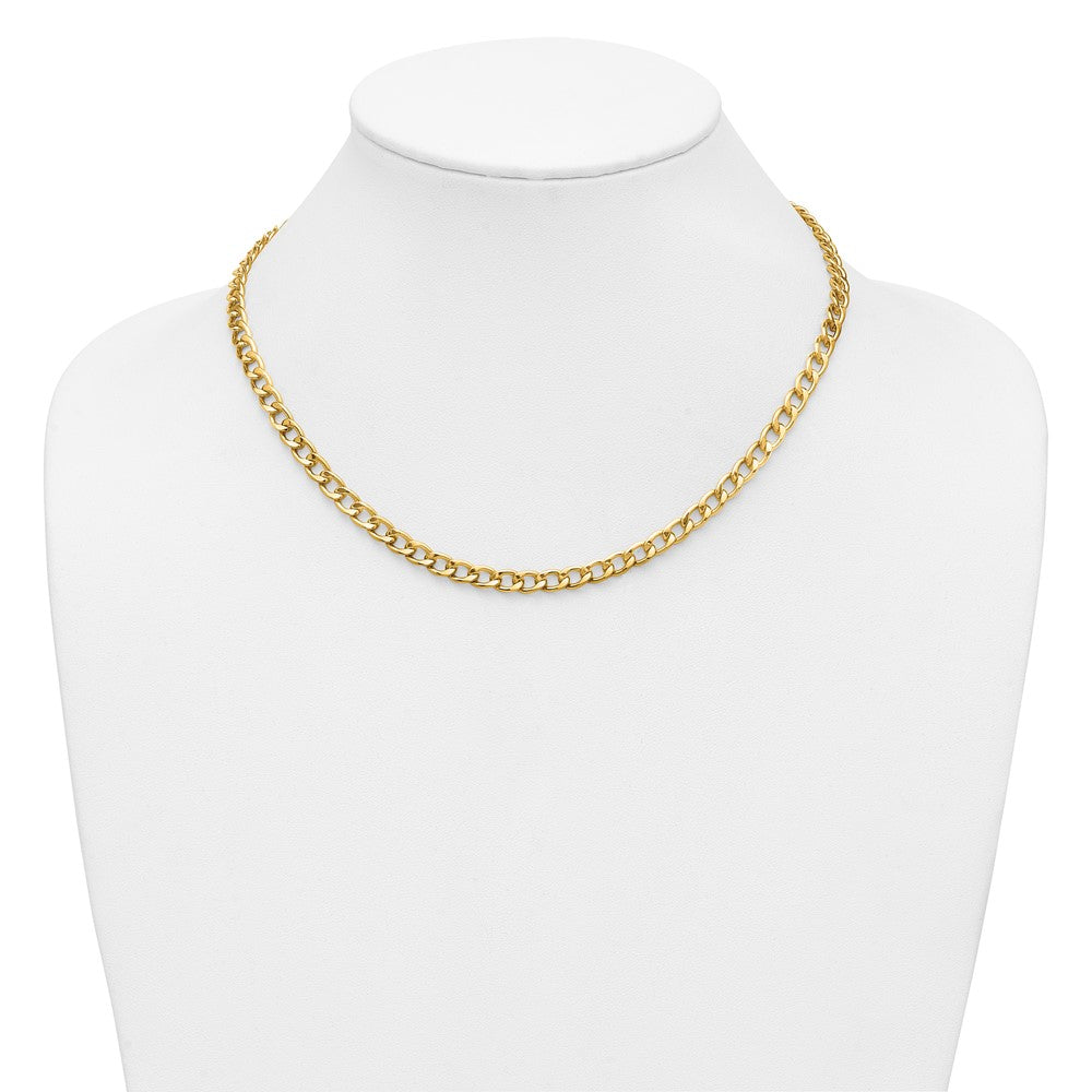 Alternate view of the 1/20 14K Gold Filled 5.25mm Solid Open Curb Chain Necklace, 18 Inch by The Black Bow Jewelry Co.