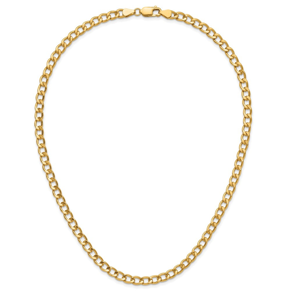 Alternate view of the 1/20 14K Gold Filled 5.25mm Solid Open Curb Chain Necklace, 18 Inch by The Black Bow Jewelry Co.