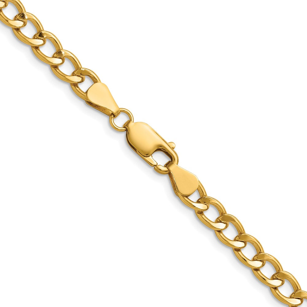 Alternate view of the 1/20 14K Gold Filled 5.25mm Solid Open Curb Chain Necklace, 18 Inch by The Black Bow Jewelry Co.