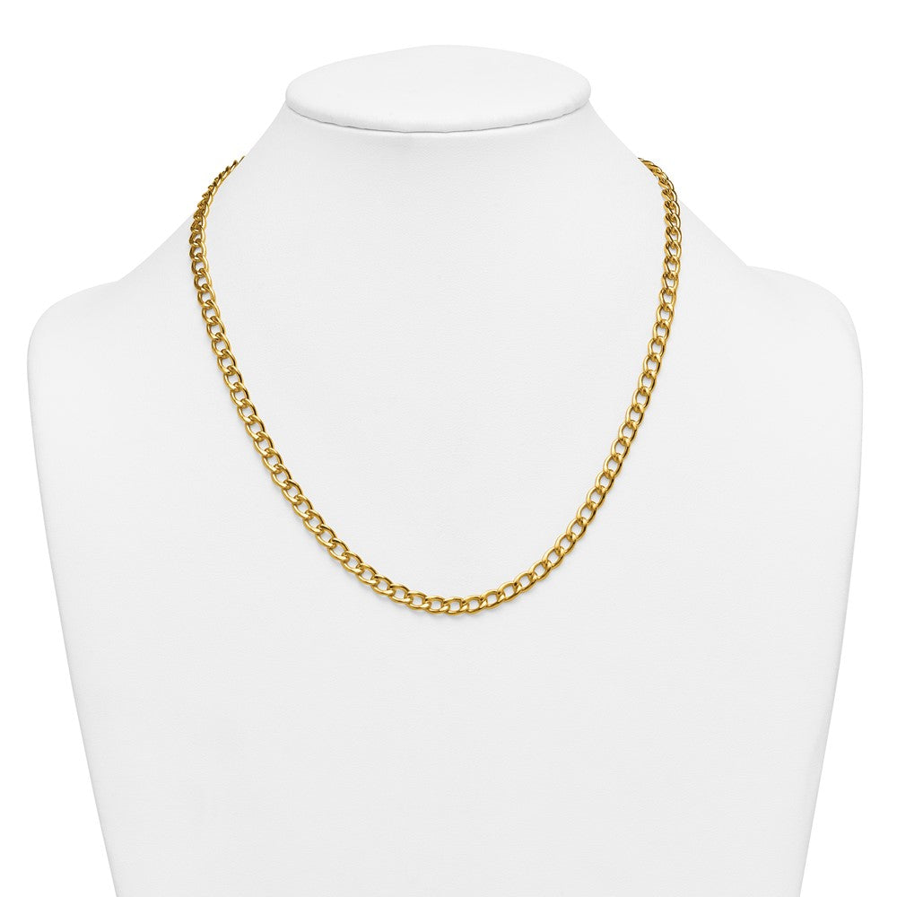 Alternate view of the 1/20 14K Gold Filled 5.25mm Solid Open Curb Chain Necklace, 20 Inch by The Black Bow Jewelry Co.