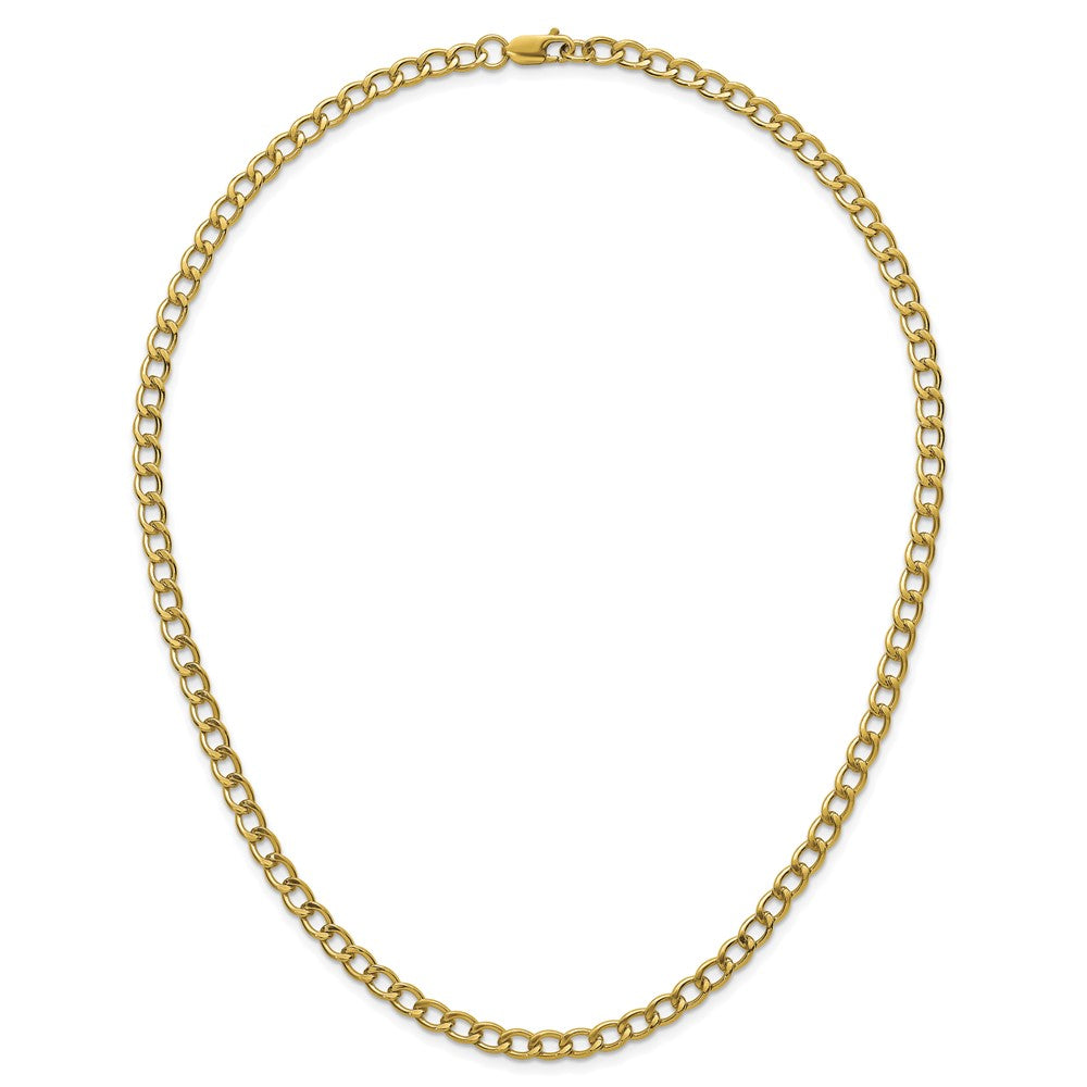 Alternate view of the 1/20 14K Gold Filled 5.25mm Solid Open Curb Chain Necklace, 20 Inch by The Black Bow Jewelry Co.