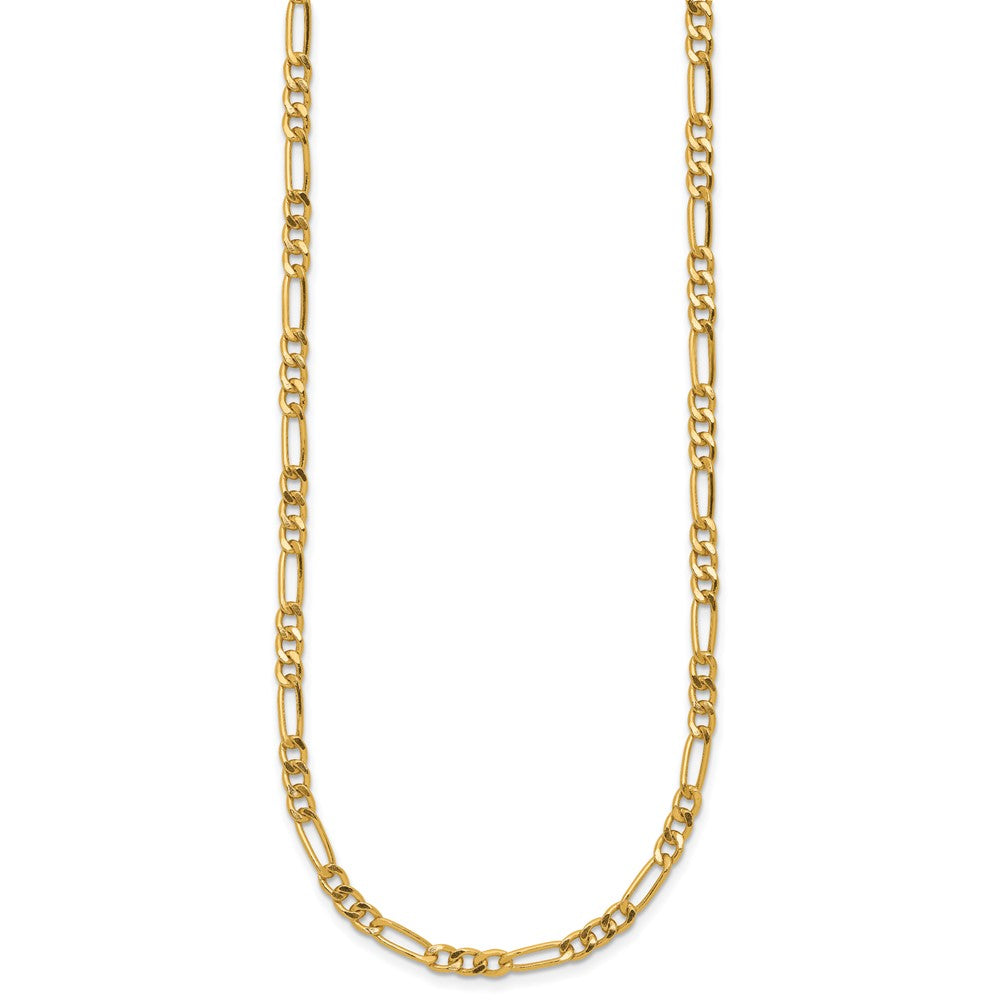 Alternate view of the 1/20 14K Gold Filled 3.75mm Solid Figaro Chain Necklace by The Black Bow Jewelry Co.