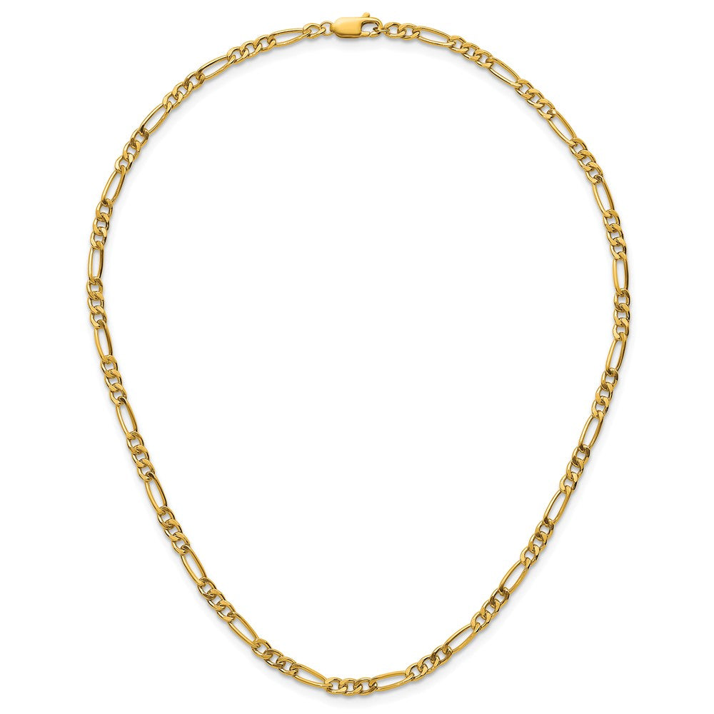 Alternate view of the 1/20 14K Gold Filled 3.75mm Solid Figaro Chain Necklace by The Black Bow Jewelry Co.
