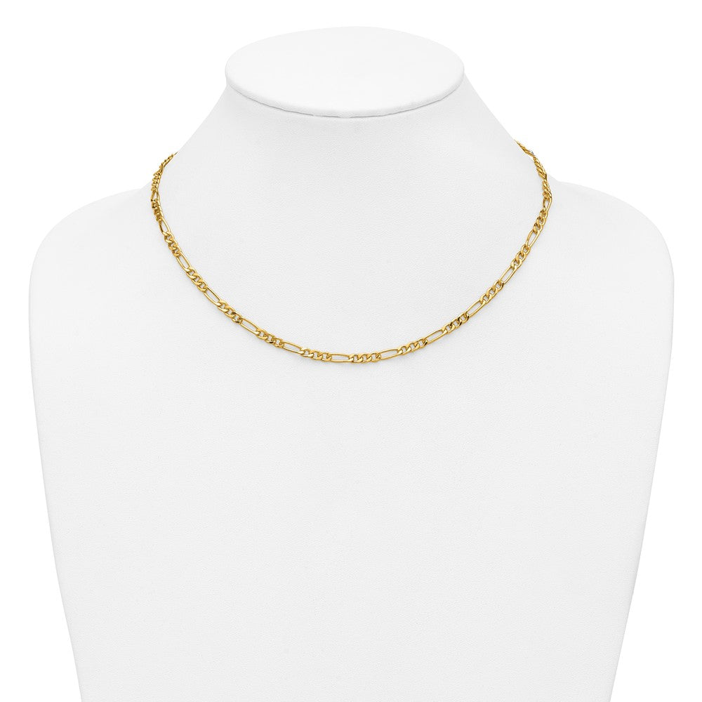 Alternate view of the 1/20 14K Gold Filled 3.75mm Solid Figaro Chain Necklace, 18 Inch by The Black Bow Jewelry Co.
