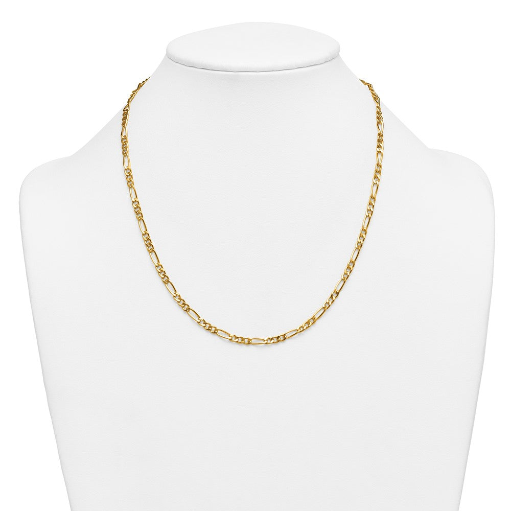 Alternate view of the 1/20 14K Gold Filled 3.75mm Solid Figaro Chain Necklace, 20 Inch by The Black Bow Jewelry Co.