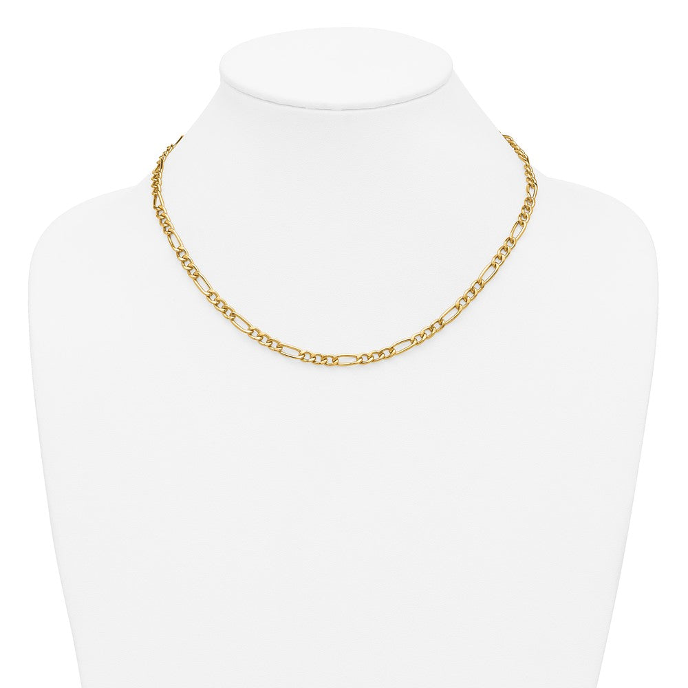 Alternate view of the 1/20 14K Gold Filled 4.6mm Solid Figaro Chain Necklace by The Black Bow Jewelry Co.