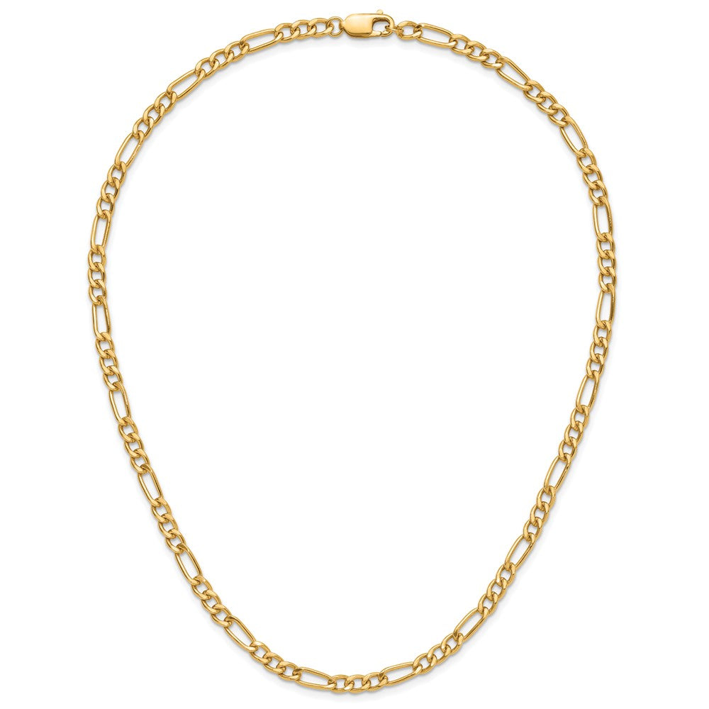 Alternate view of the 1/20 14K Gold Filled 4.6mm Solid Figaro Chain Necklace by The Black Bow Jewelry Co.