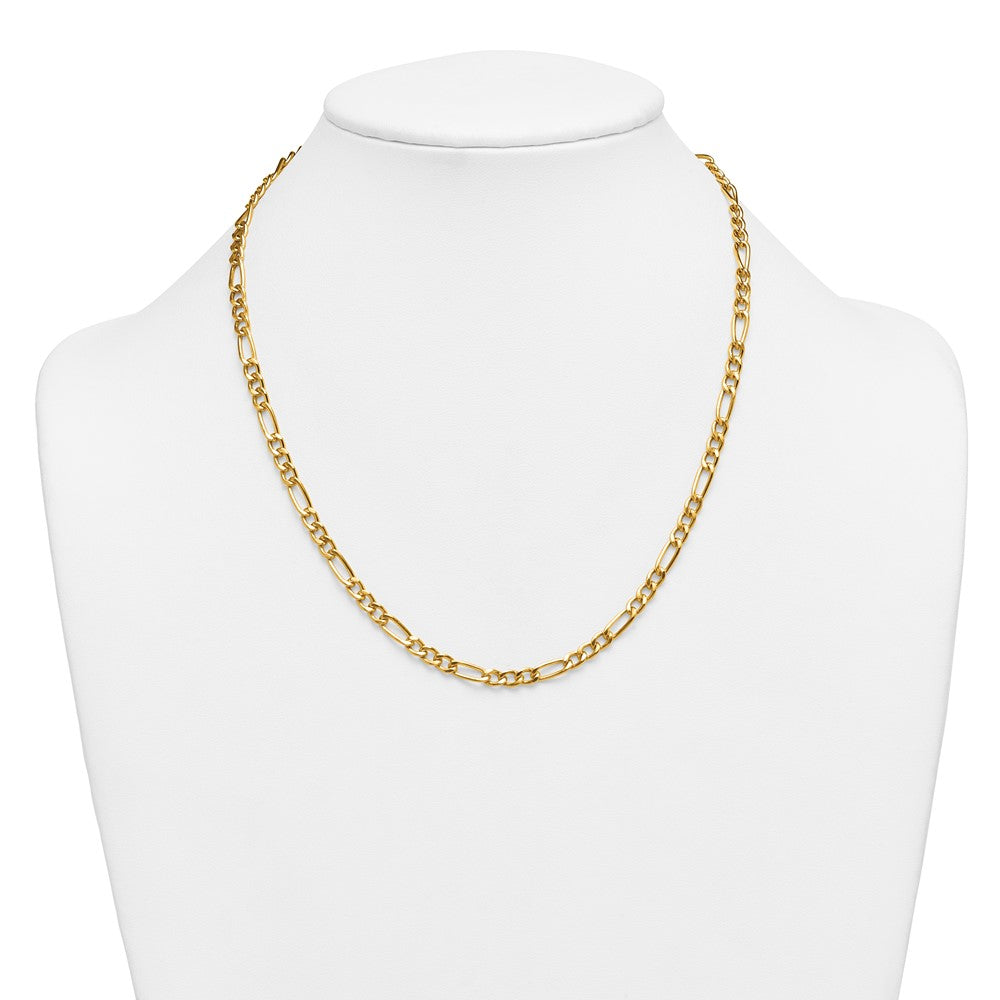 Alternate view of the 1/20 14K Gold Filled 4.6mm Solid Figaro Chain Necklace, 20 inch by The Black Bow Jewelry Co.