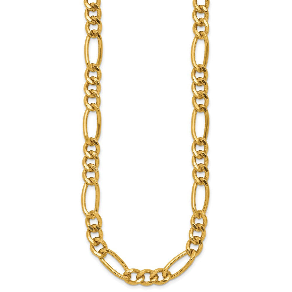 Alternate view of the 1/20 14K Gold Filled 7.75mm Solid Figaro Chain Necklace by The Black Bow Jewelry Co.