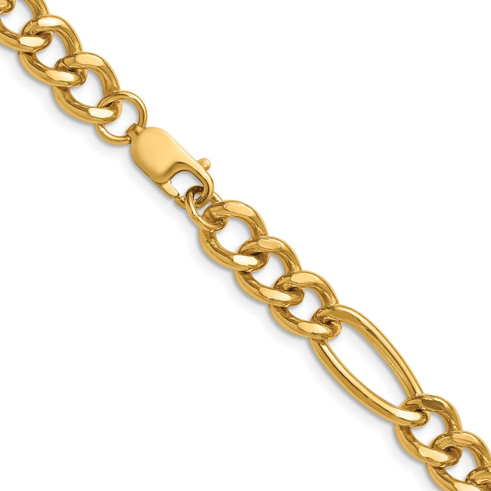 Alternate view of the 1/20 14K Gold Filled 7.75mm Solid Figaro Chain Necklace by The Black Bow Jewelry Co.