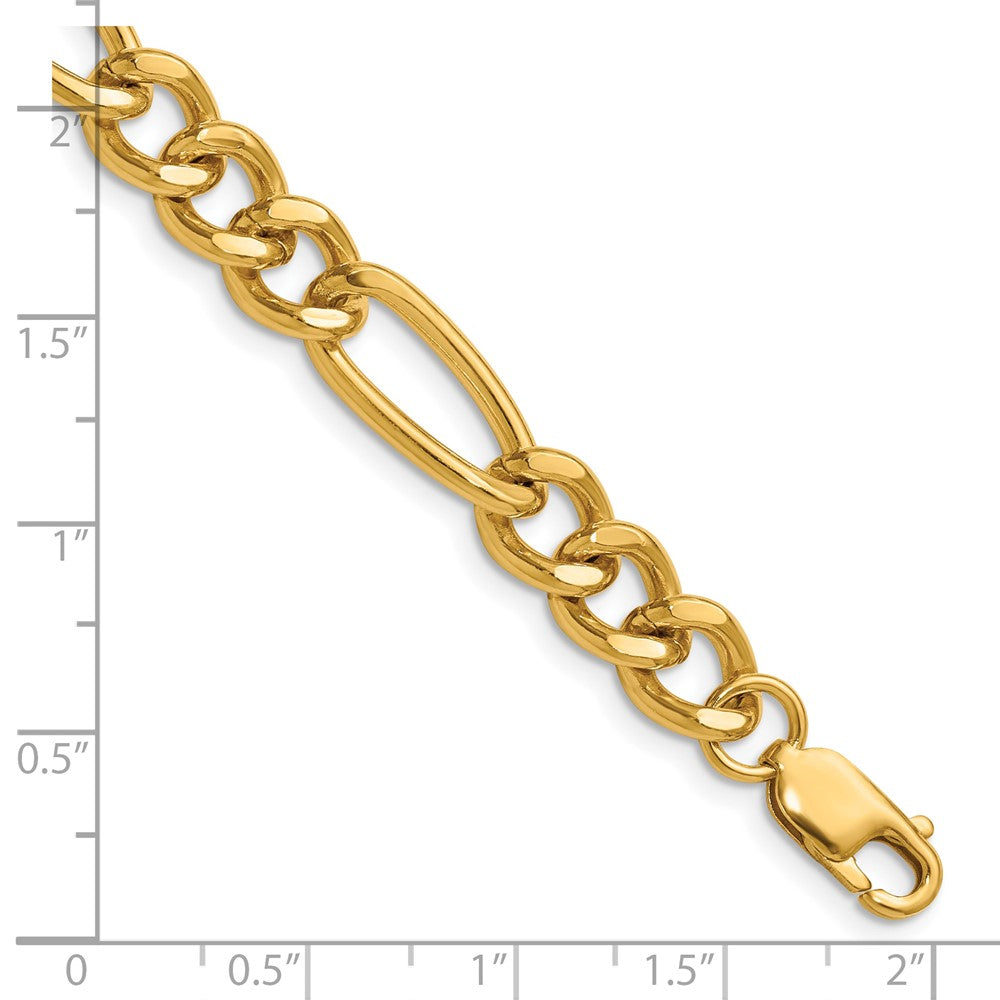 Alternate view of the 1/20 14K Gold Filled 7.75mm Solid Figaro Chain Necklace by The Black Bow Jewelry Co.