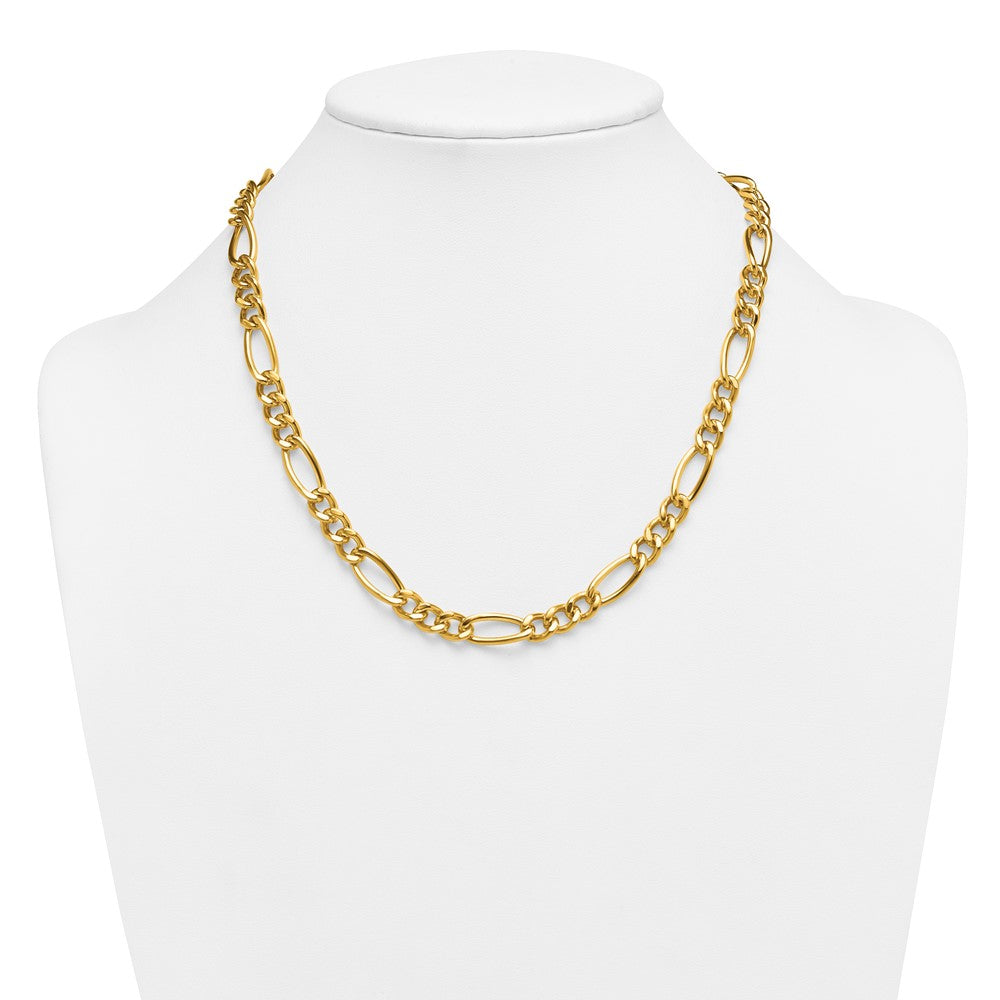 Alternate view of the 1/20 14K Gold Filled 7.75mm Solid Figaro Chain Necklace, 20 inch by The Black Bow Jewelry Co.