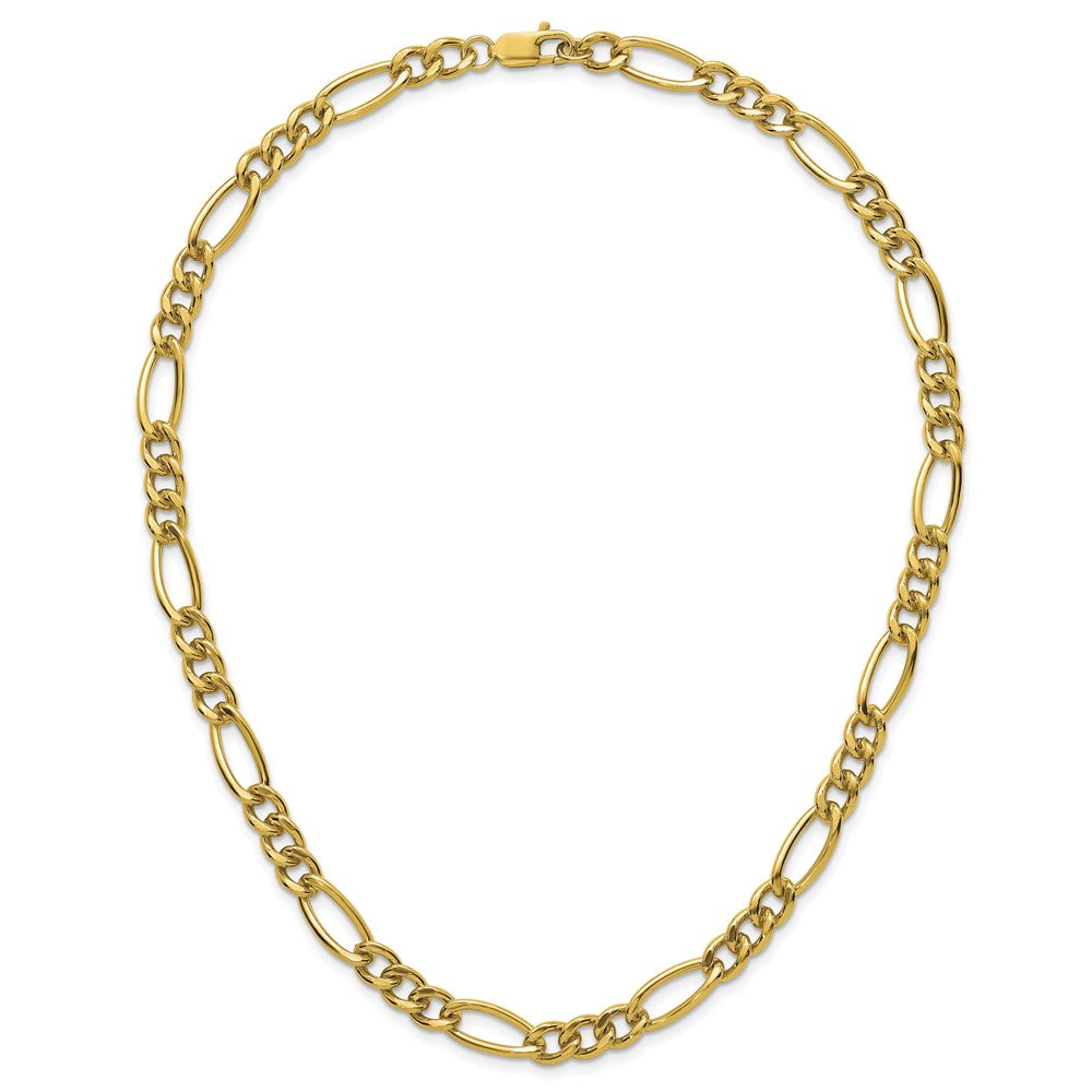 Alternate view of the 1/20 14K Gold Filled 7.75mm Solid Figaro Chain Necklace, 20 inch by The Black Bow Jewelry Co.