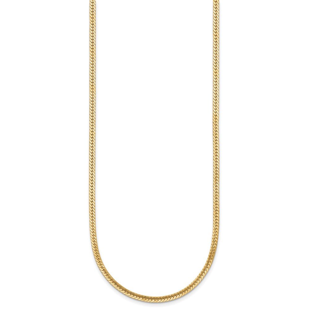 Alternate view of the 1/20 14K Gold Filled 2.5mm Solid Herringbone Chain Necklace by The Black Bow Jewelry Co.