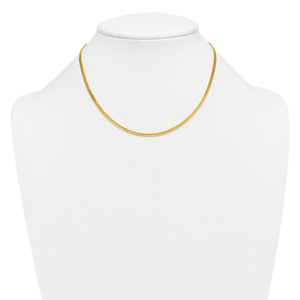 Alternate view of the 1/20 14K Gold Filled 2.5mm Solid Herringbone Chain Necklace, 16 Inch by The Black Bow Jewelry Co.