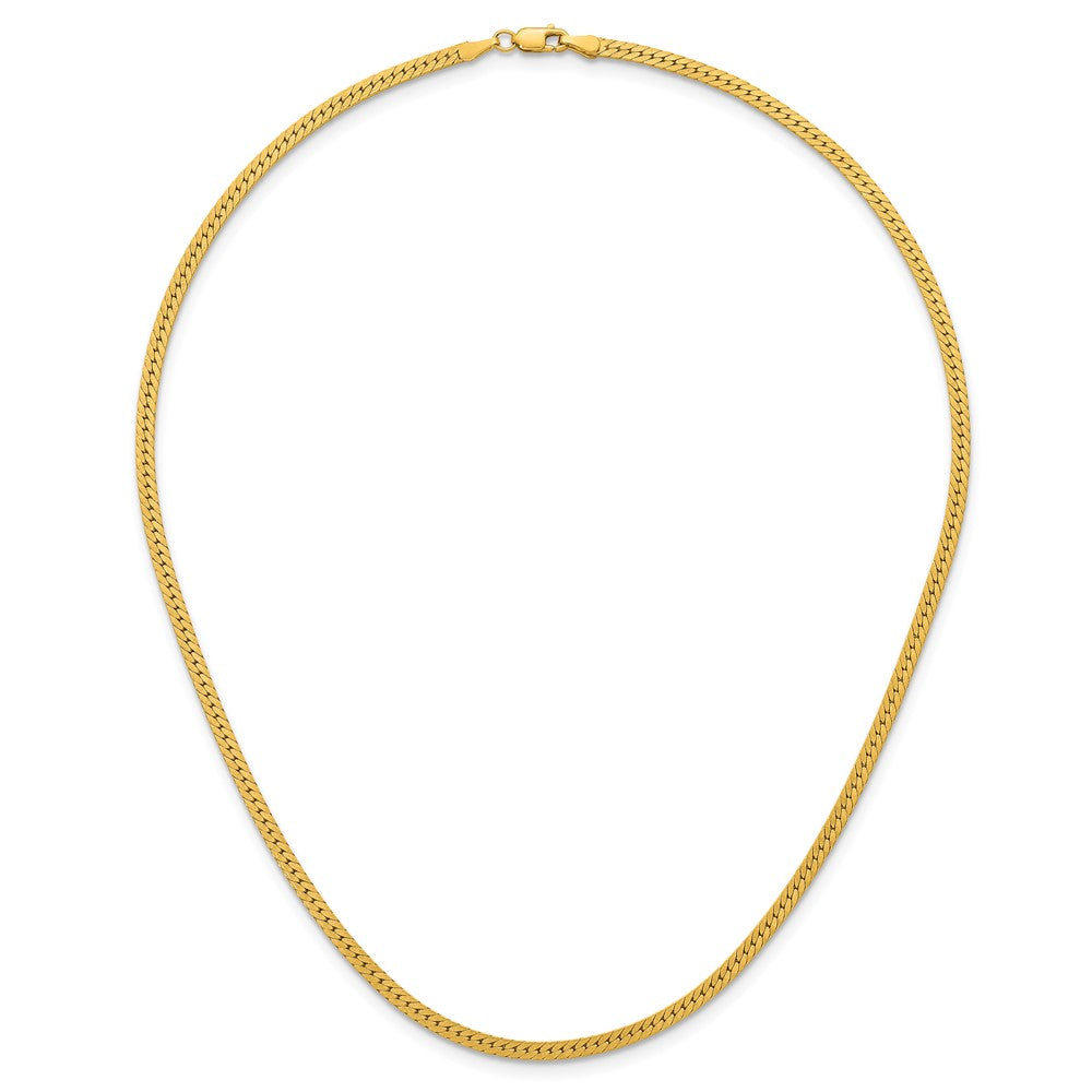 Alternate view of the 1/20 14K Gold Filled 2.5mm Solid Herringbone Chain Necklace, 16 Inch by The Black Bow Jewelry Co.