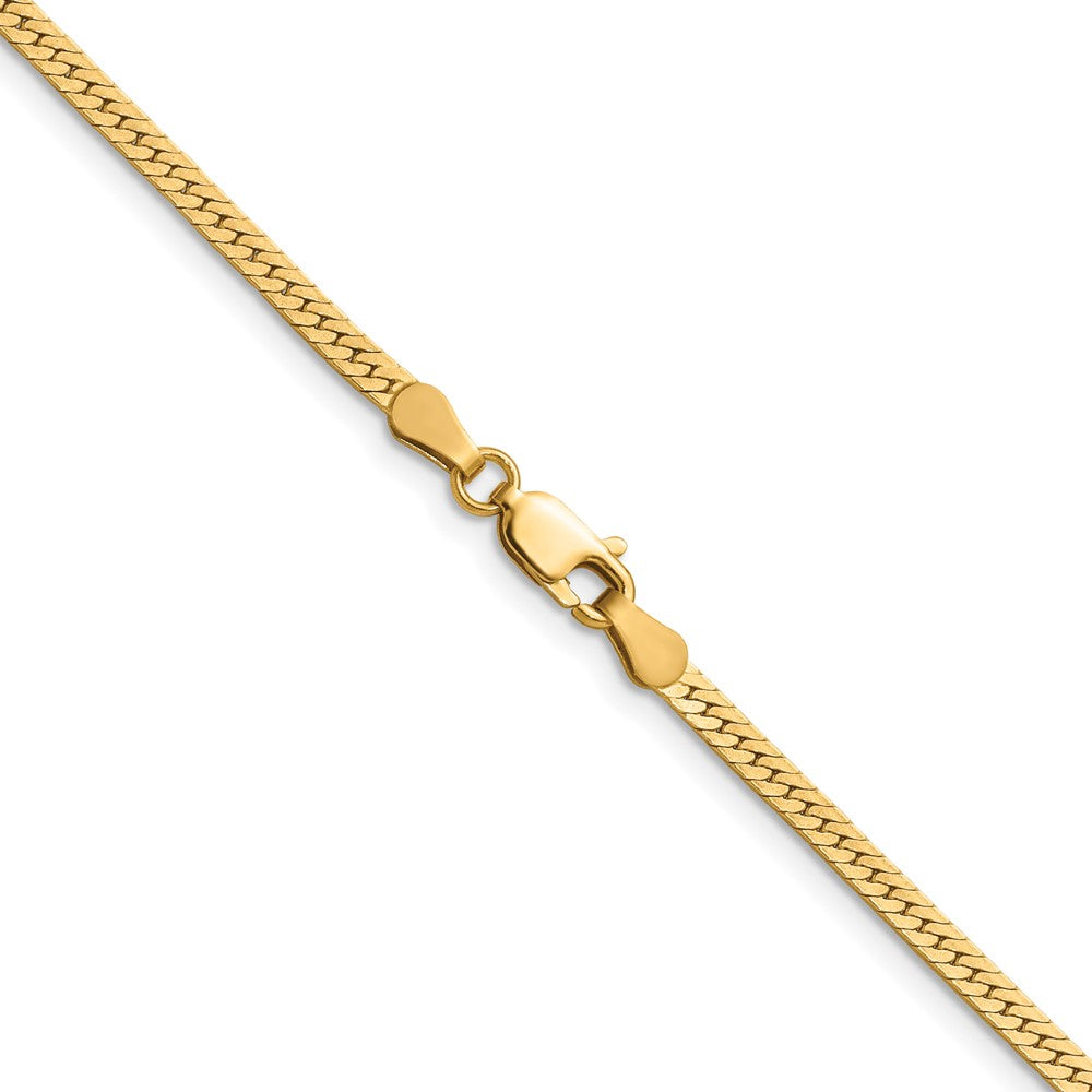 Alternate view of the 1/20 14K Gold Filled 2.5mm Solid Herringbone Chain Necklace by The Black Bow Jewelry Co.