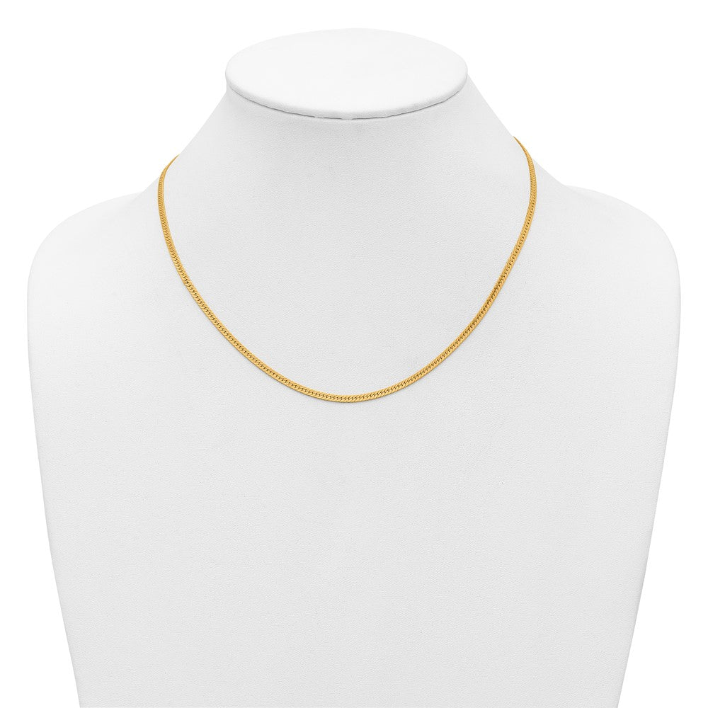 Alternate view of the 1/20 14K Gold Filled 2.5mm Solid Herringbone Chain Necklace, 18 Inch by The Black Bow Jewelry Co.