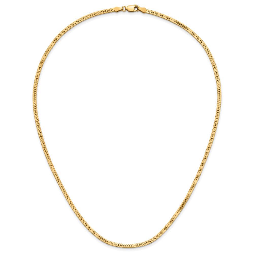 Alternate view of the 1/20 14K Gold Filled 2.5mm Solid Herringbone Chain Necklace, 18 Inch by The Black Bow Jewelry Co.