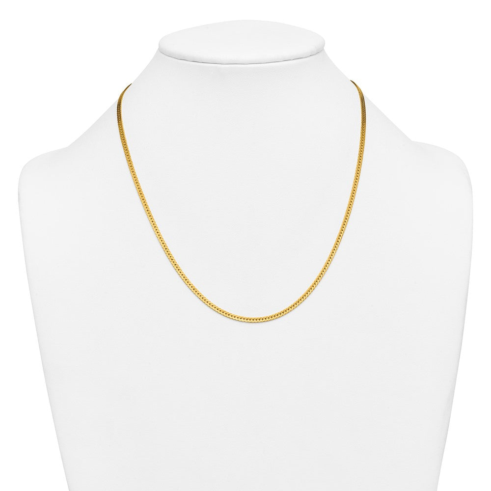 Alternate view of the 1/20 14K Gold Filled 2.5mm Solid Herringbone Chain Necklace, 20 Inch by The Black Bow Jewelry Co.