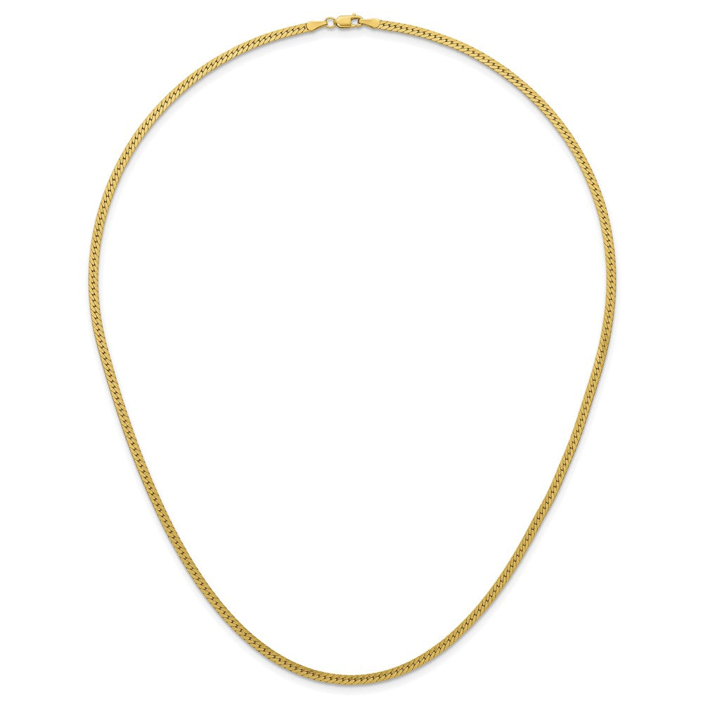 Alternate view of the 1/20 14K Gold Filled 2.5mm Solid Herringbone Chain Necklace, 20 Inch by The Black Bow Jewelry Co.