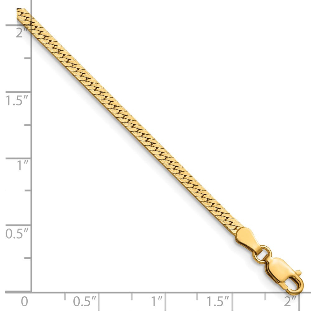 Alternate view of the 1/20 14K Gold Filled 2.5mm Solid Herringbone Chain Necklace, 20 Inch by The Black Bow Jewelry Co.