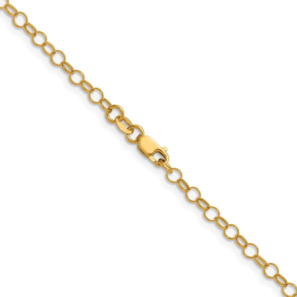 Alternate view of the 1/20 14K Gold Filled 3.2mm Solid Rolo Chain Necklace by The Black Bow Jewelry Co.