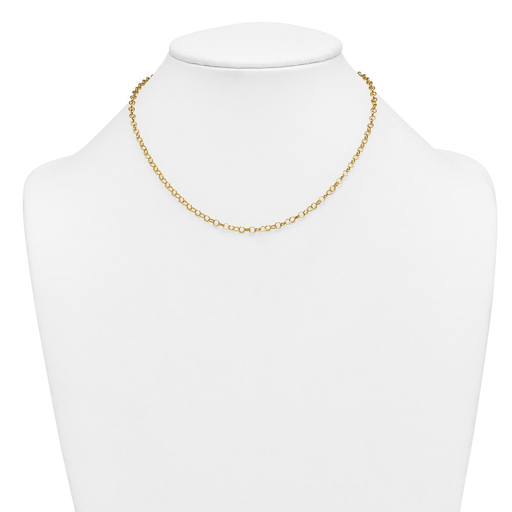 Alternate view of the 1/20 14K Gold Filled 3.2mm Solid Rolo Chain Necklace, 16 Inch by The Black Bow Jewelry Co.