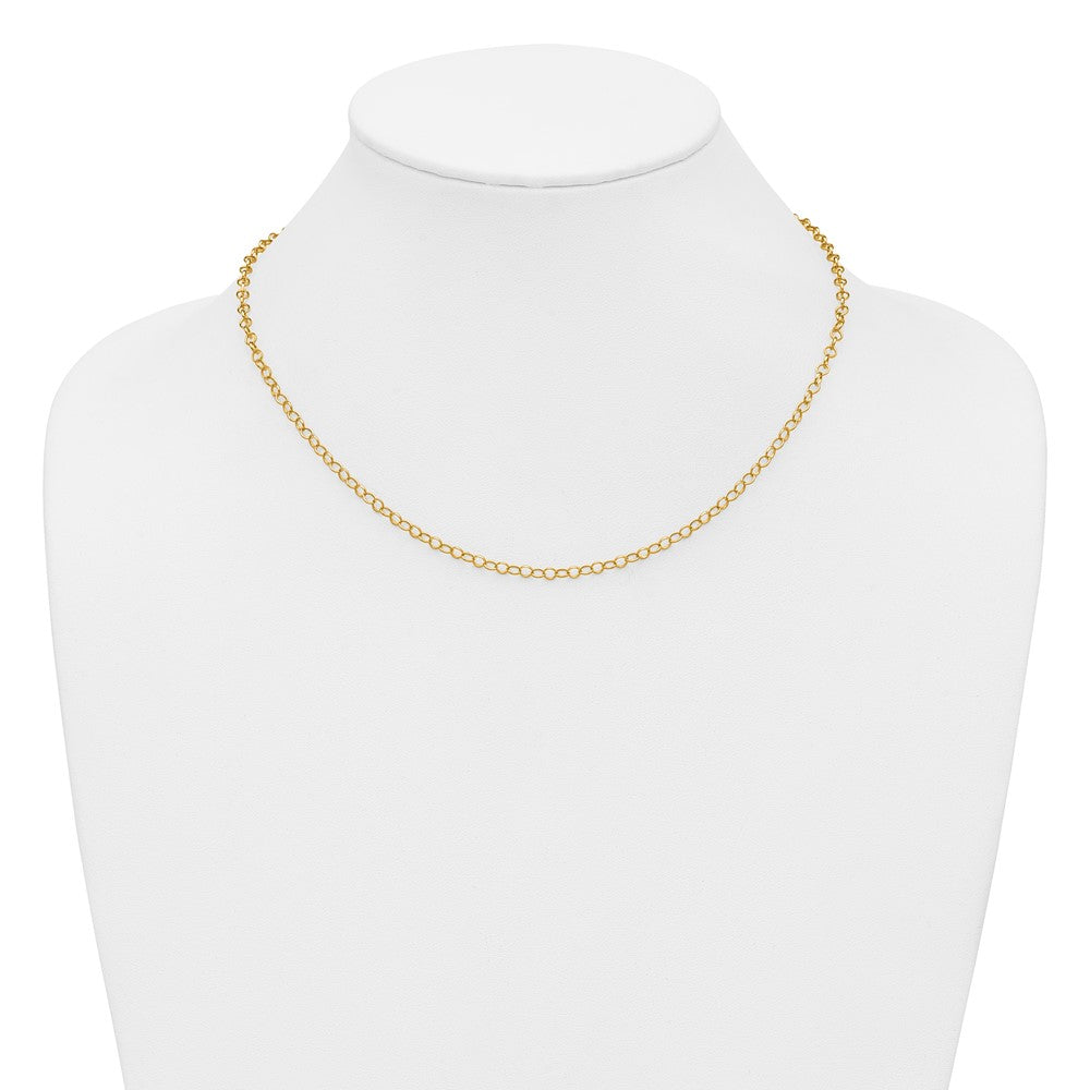 Alternate view of the 1/20 14K Gold Filled 3.2mm Solid Rolo Chain Necklace, 18 Inch by The Black Bow Jewelry Co.