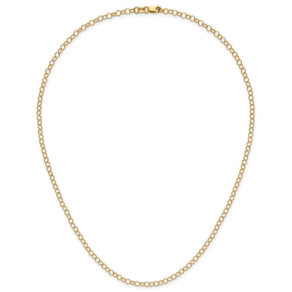 Alternate view of the 1/20 14K Gold Filled 3.2mm Solid Rolo Chain Necklace, 18 Inch by The Black Bow Jewelry Co.