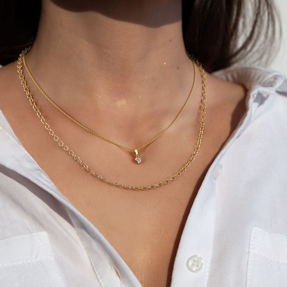 Alternate view of the 1/20 14K Gold Filled 3.2mm Solid Rolo Chain Necklace, 18 Inch by The Black Bow Jewelry Co.