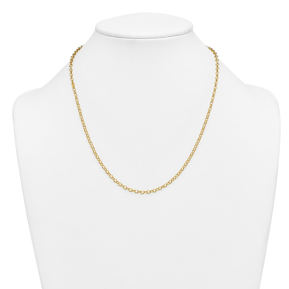 Alternate view of the 1/20 14K Gold Filled 3.2mm Solid Rolo Chain Necklace, 20 Inch by The Black Bow Jewelry Co.