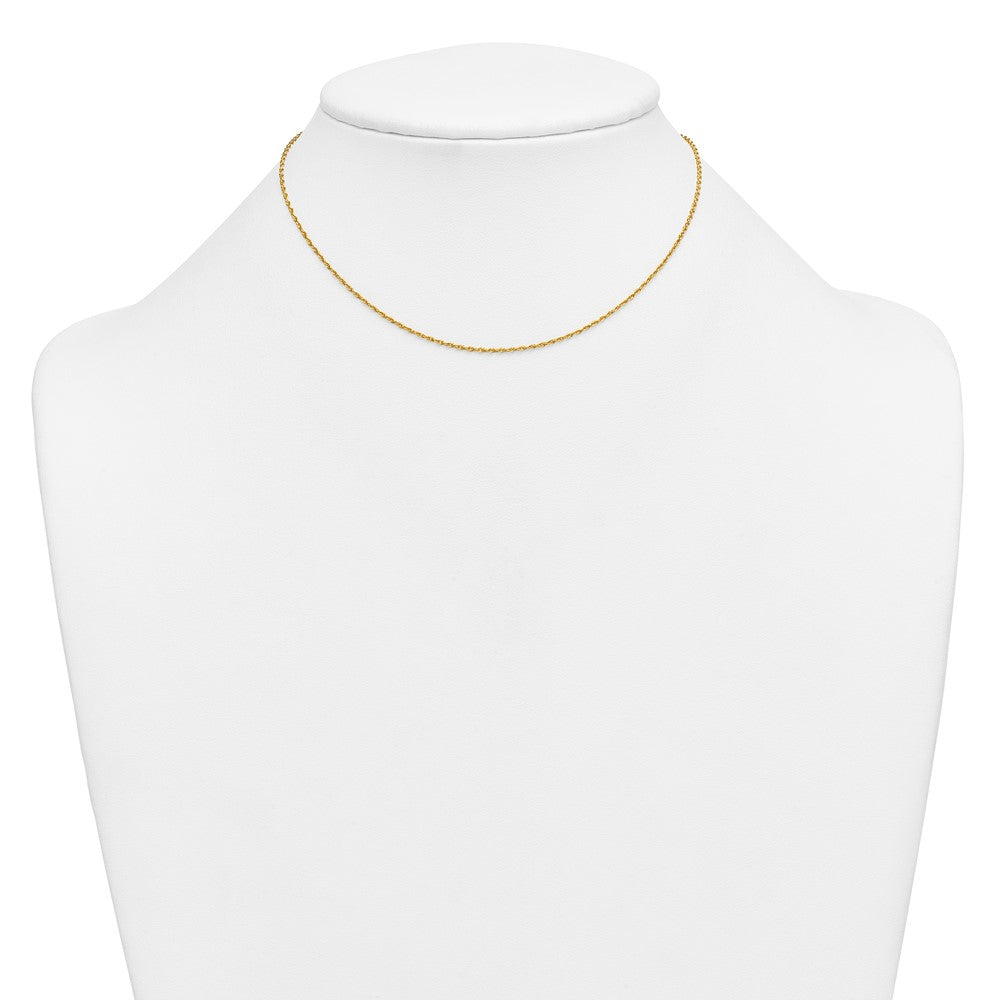 Alternate view of the 1/20 14K Gold Filled 1.2mm Solid Ropa Chain Necklace, 14 In by The Black Bow Jewelry Co.