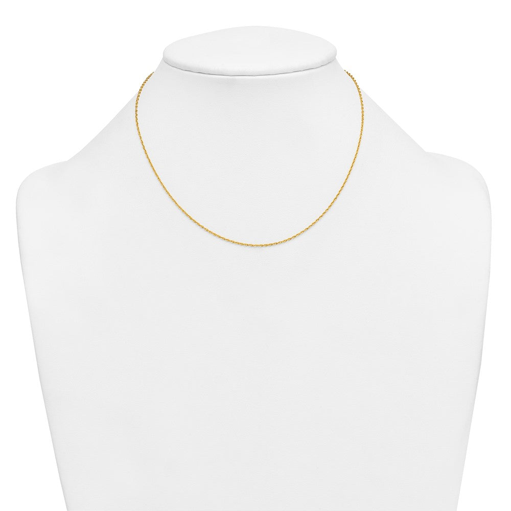 Alternate view of the 1/20 14K Gold Filled 1.2mm Solid Ropa Chain Necklace, 16 Inch by The Black Bow Jewelry Co.