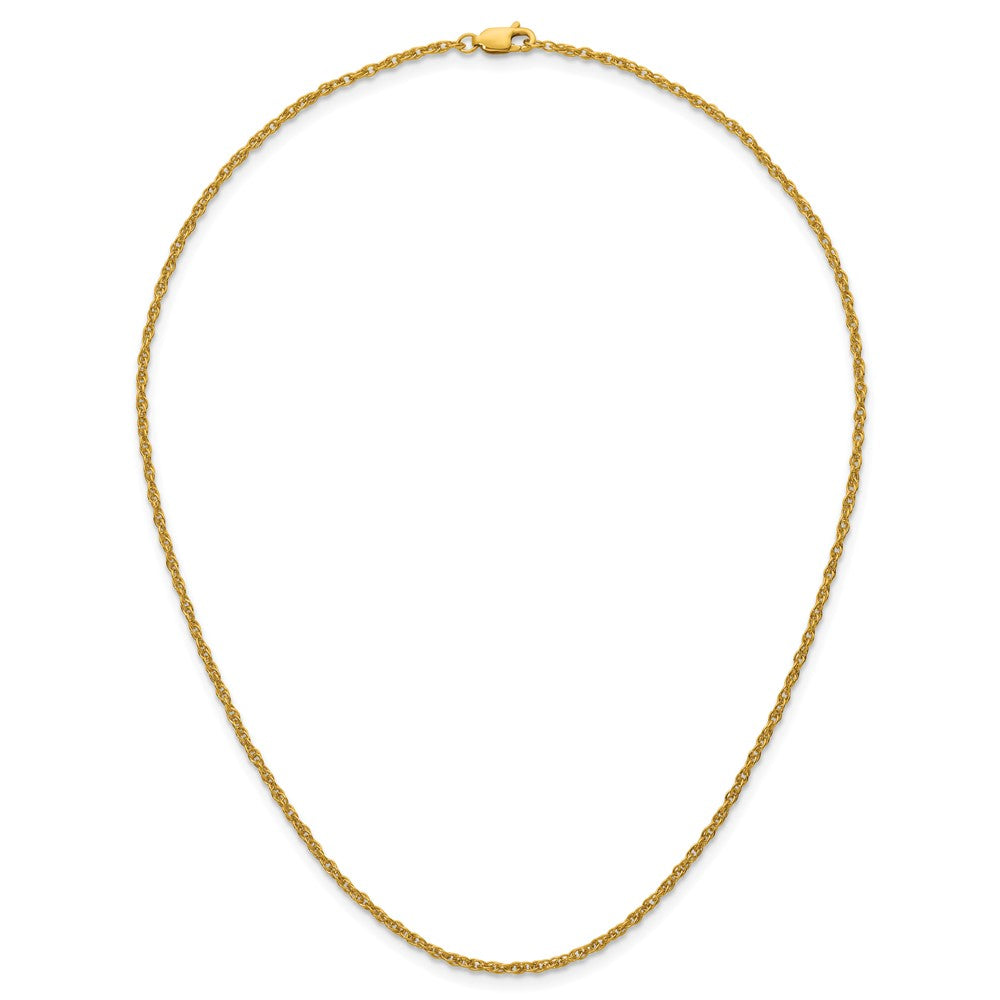 Alternate view of the 1/20 14K Gold Filled 2mm Solid Ropa Chain Necklace, 16 Inch by The Black Bow Jewelry Co.