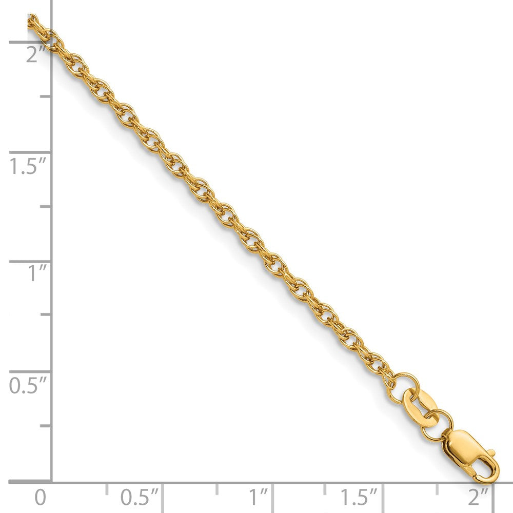 Alternate view of the 1/20 14K Gold Filled 2mm Solid Ropa Chain Necklace, 18 Inch by The Black Bow Jewelry Co.