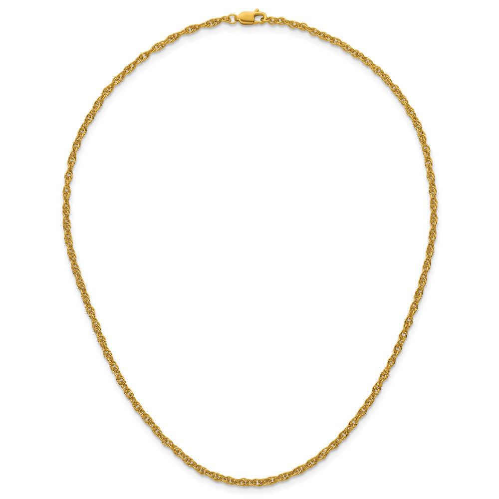 Alternate view of the 1/20 14K Gold Filled 2.5mm Solid Ropa Chain Necklace, 16 Inch by The Black Bow Jewelry Co.