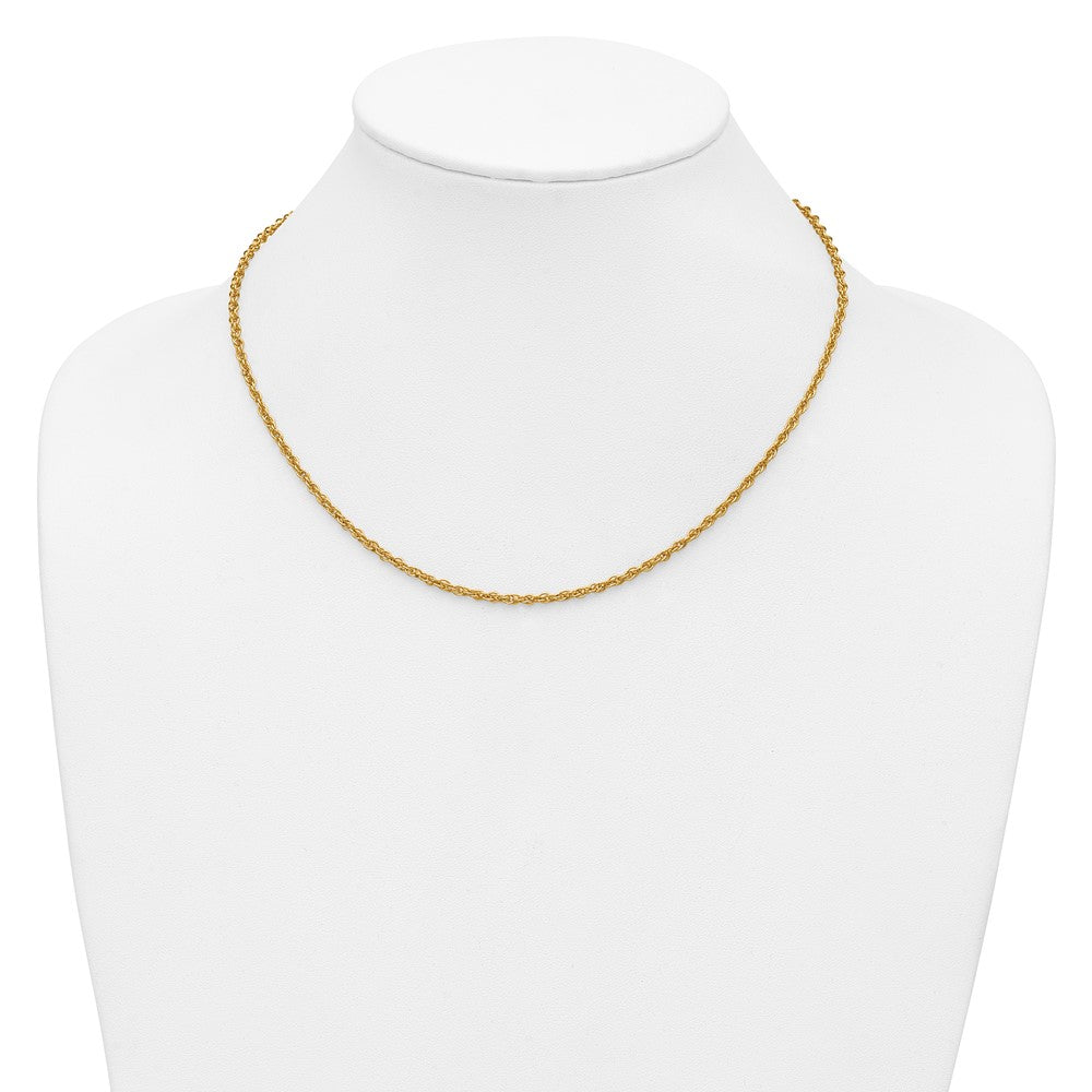 Alternate view of the 1/20 14K Gold Filled 2.5mm Solid Ropa Chain Necklace, 18 Inch by The Black Bow Jewelry Co.