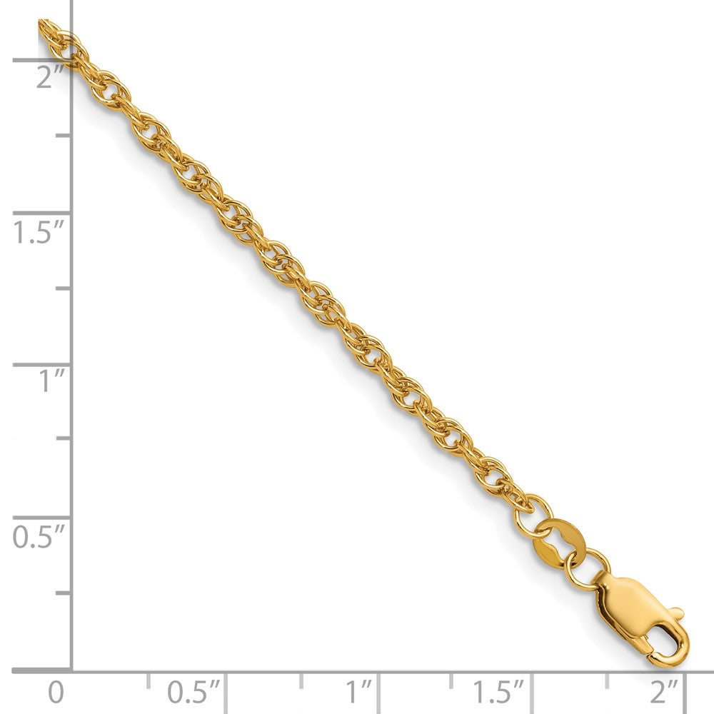 Alternate view of the 1/20 14K Gold Filled 2.5mm Solid Ropa Chain Necklace, 20 Inch by The Black Bow Jewelry Co.