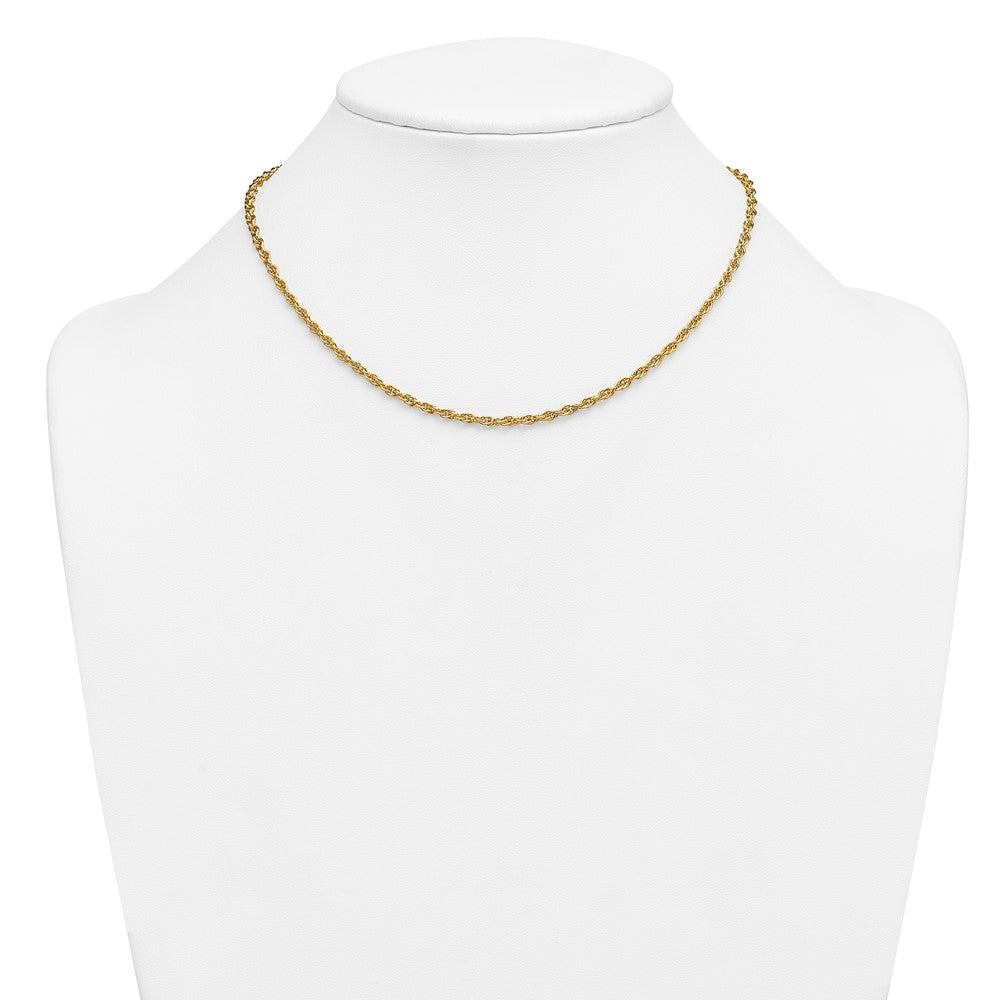 Alternate view of the 1/20 14K Gold Filled 2.9mm Solid Ropa Chain Necklace, 16 Inch by The Black Bow Jewelry Co.