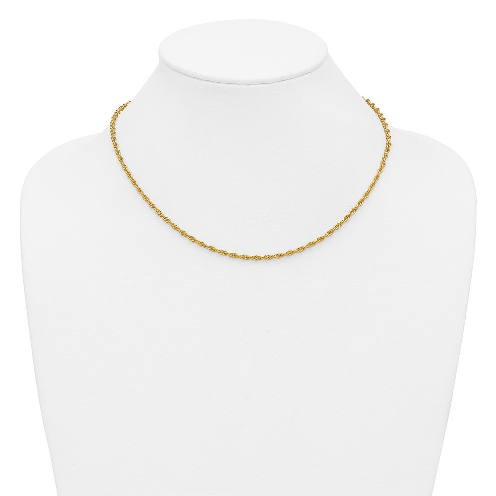 Alternate view of the 1/20 14K Gold Filled 2.9mm Solid Ropa Chain Necklace, 18 Inch by The Black Bow Jewelry Co.