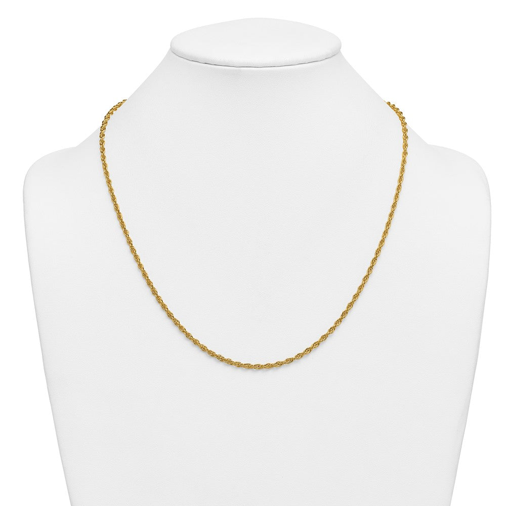 Alternate view of the 1/20 14K Gold Filled 2.9mm Solid Ropa Chain Necklace, 22 Inch by The Black Bow Jewelry Co.