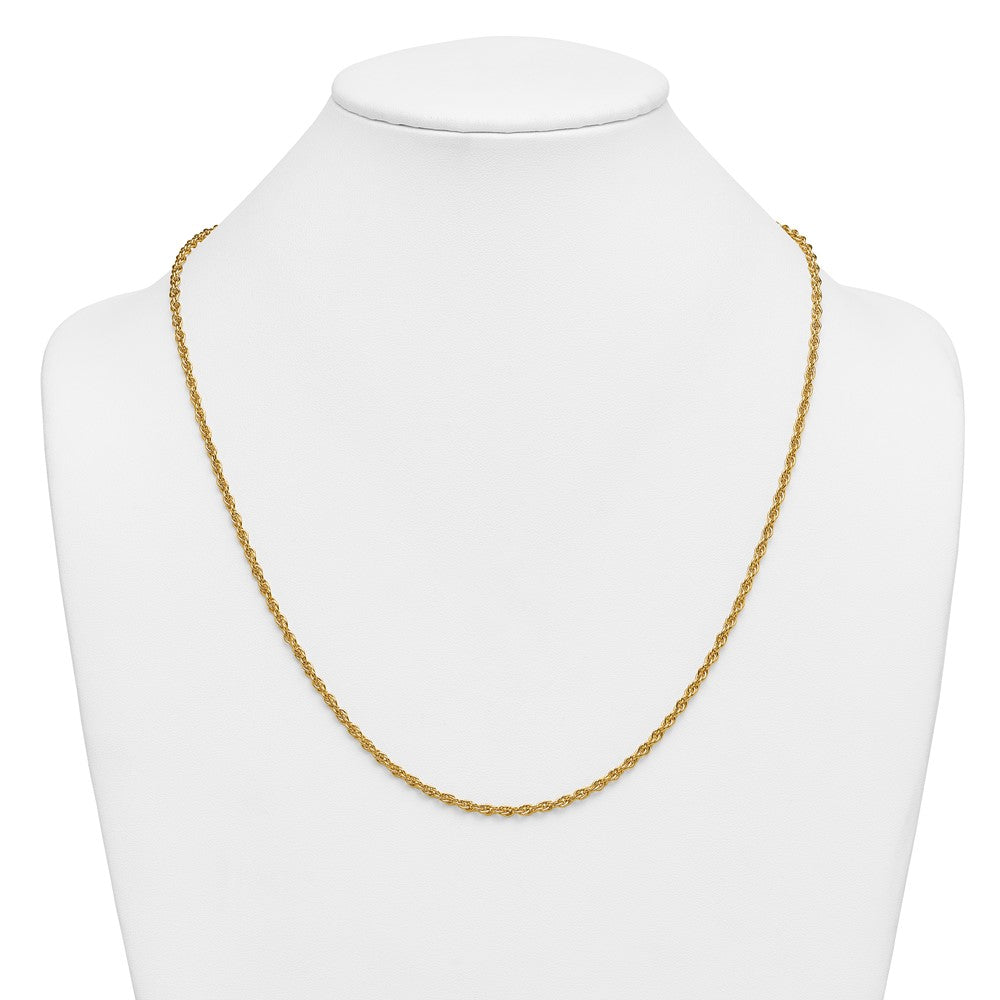 Alternate view of the 1/20 14K Gold Filled 2.9mm Solid Ropa Chain Necklace, 24 Inch by The Black Bow Jewelry Co.