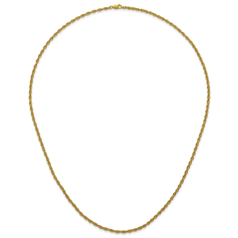 Alternate view of the 1/20 14K Gold Filled 2.9mm Solid Ropa Chain Necklace, 24 Inch by The Black Bow Jewelry Co.