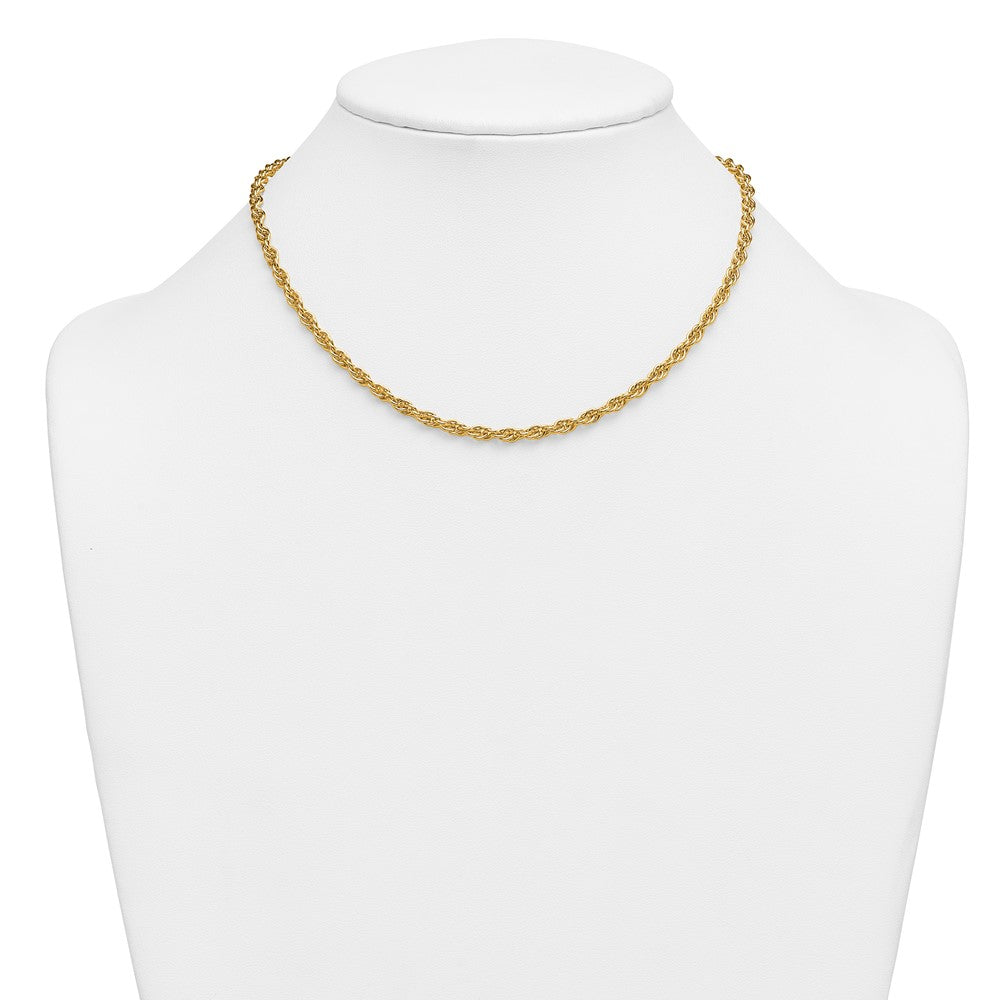 Alternate view of the 1/20 14K Gold Filled 3.8mm Solid Ropa Chain Necklace by The Black Bow Jewelry Co.