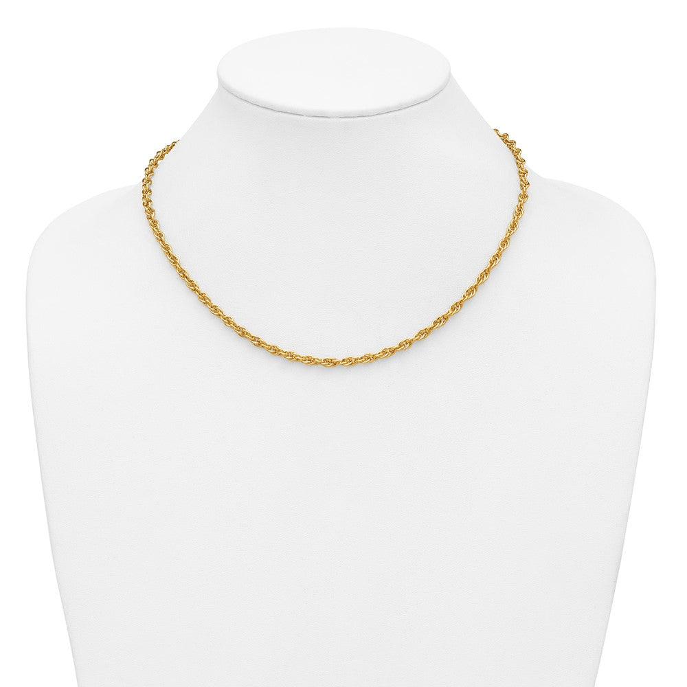 Alternate view of the 1/20 14K Gold Filled 3.8mm Solid Ropa Chain Necklace, 18 Inch by The Black Bow Jewelry Co.