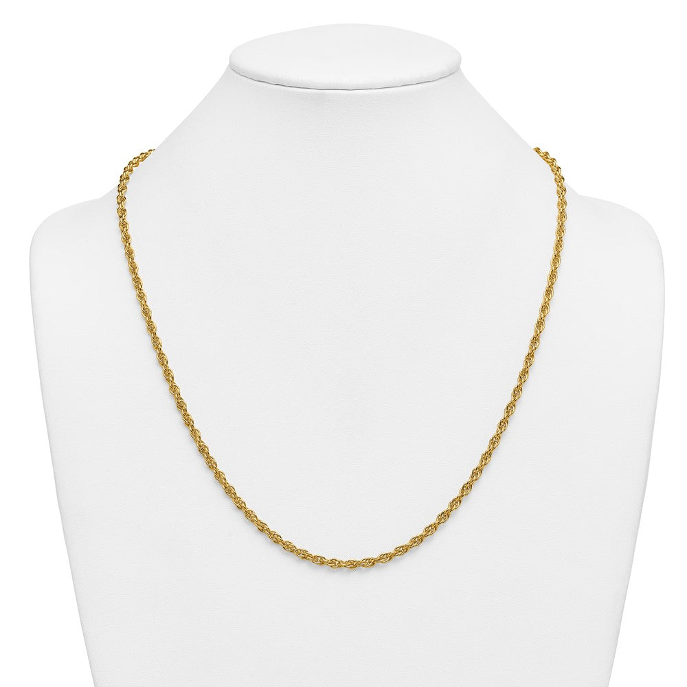 Alternate view of the 1/20 14K Gold Filled 3.8mm Solid Ropa Chain Necklace, 24 Inch by The Black Bow Jewelry Co.