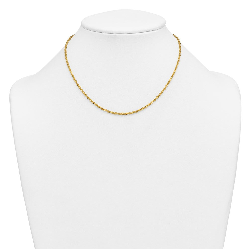 Alternate view of the 1/20 14K Gold Filled 2mm Solid Singapore Chain Necklace by The Black Bow Jewelry Co.