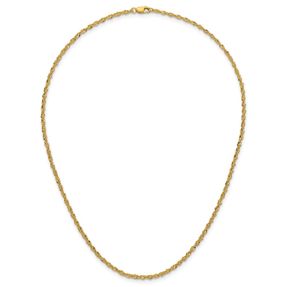 Alternate view of the 1/20 14K Gold Filled 2mm Solid Singapore Chain Necklace, 16 Inch by The Black Bow Jewelry Co.